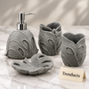 Luxury Bathroom Set - 4-Piece Fiber Leaf Design