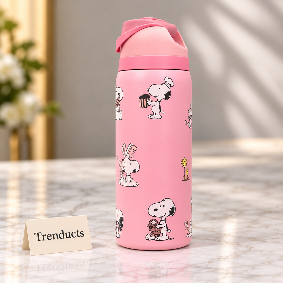 Premium Insulated Water Bottle - 945 ml Steel Pastel Dog Print