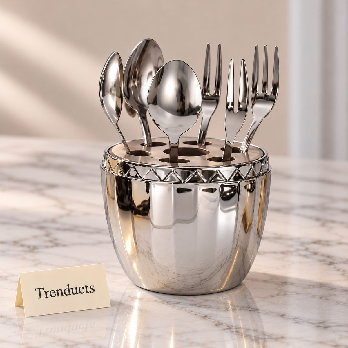 Mini Cutlery Set - 6 Piece with Crown Bottle Holder
