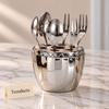Mini Cutlery Set - 6 Piece with Crown Bottle Holder