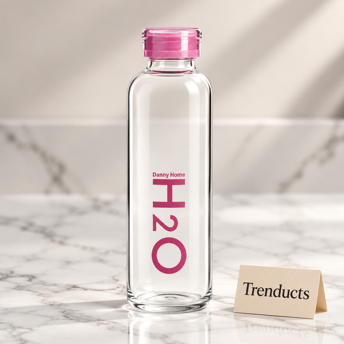 Danny Home H2O Glass Drinks Bottle 750ml - Colour Cap