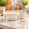 Glass Food Containers with Lids - Stackable Meal Prep 4 Boxes Set
