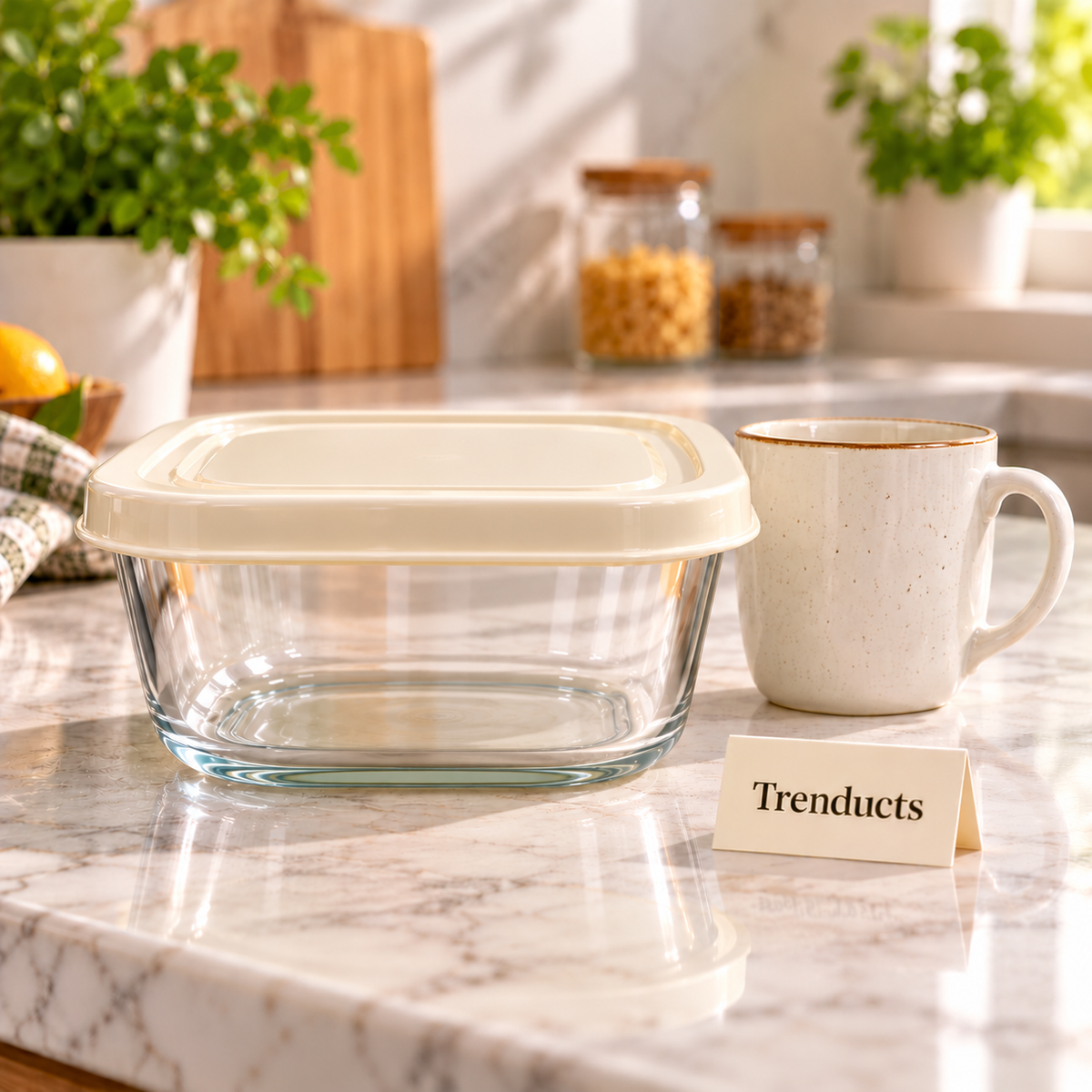 Glass Food Containers with Lids - Stackable Meal Prep 4 Boxes Set