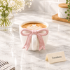 3D Bow Handle Ceramic Mug with Optional Saucer