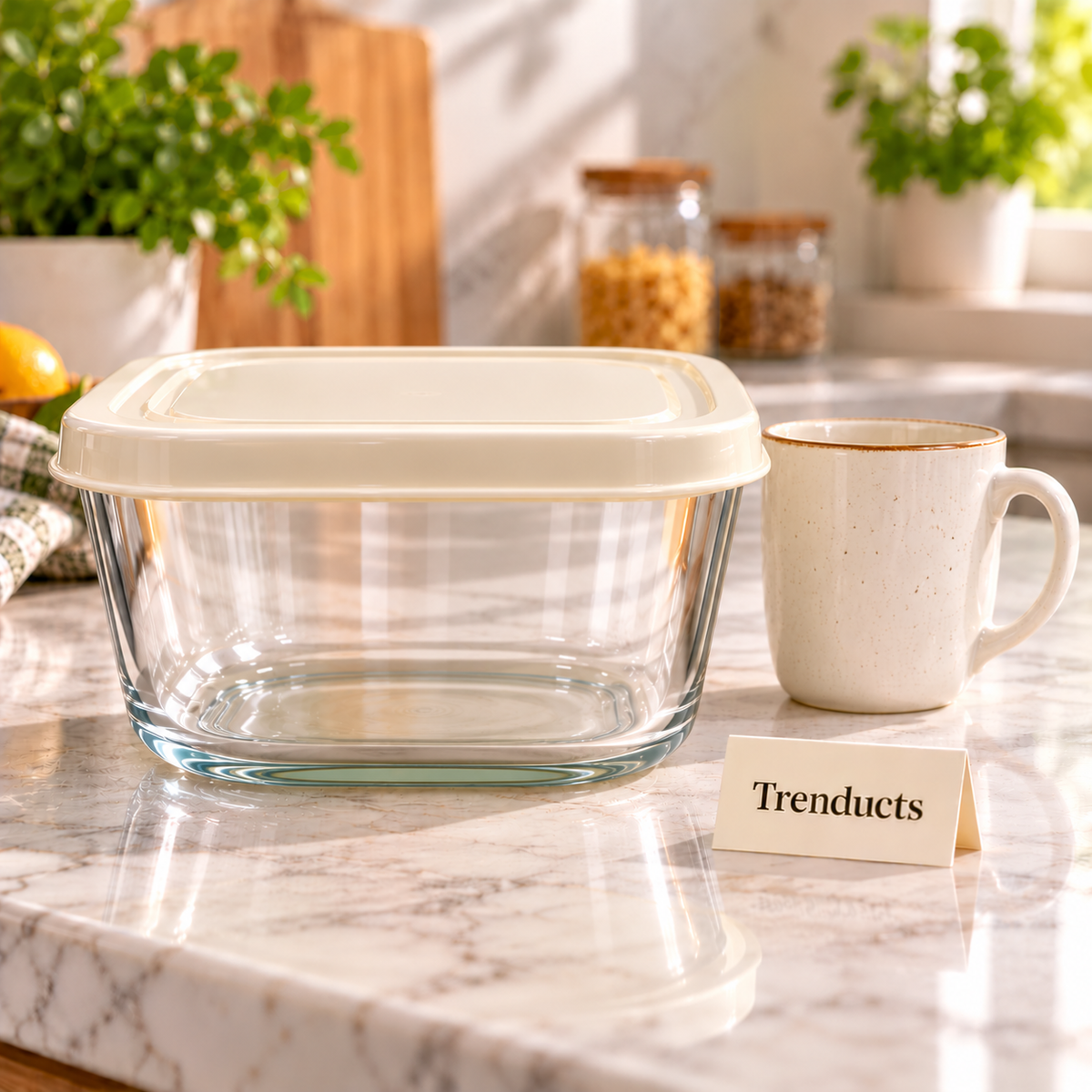 Glass Food Containers with Lids - Stackable Meal Prep 4 Boxes Set