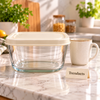 Glass Food Containers with Lids - Stackable Meal Prep 4 Boxes Set