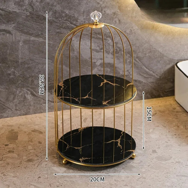 2 Tier Cosmetic Storage Rack with Elegant Design