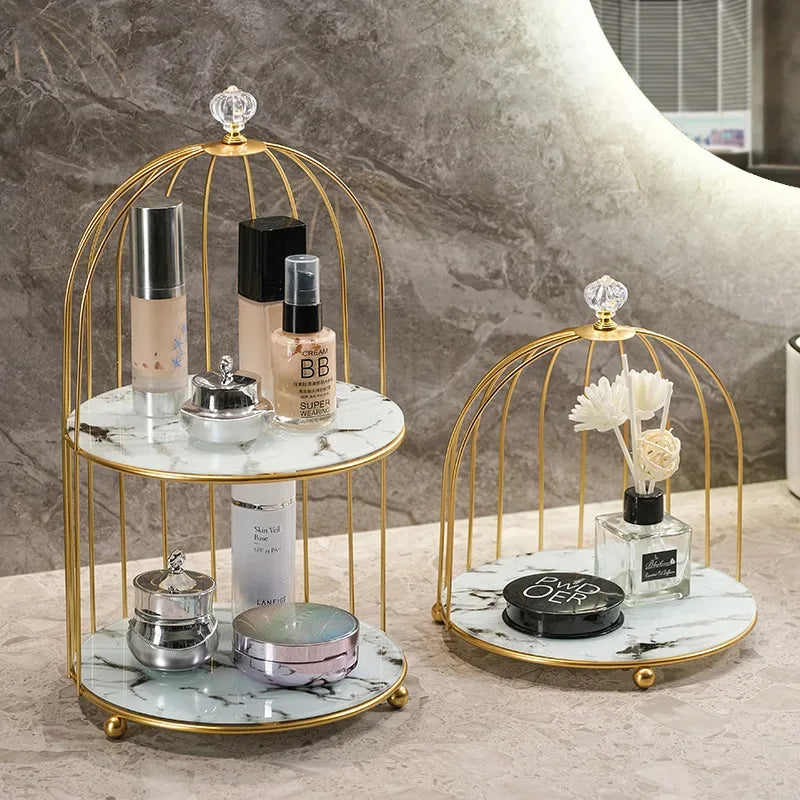 2 Tier Cosmetic Storage Rack with Elegant Design - Clarify.pk