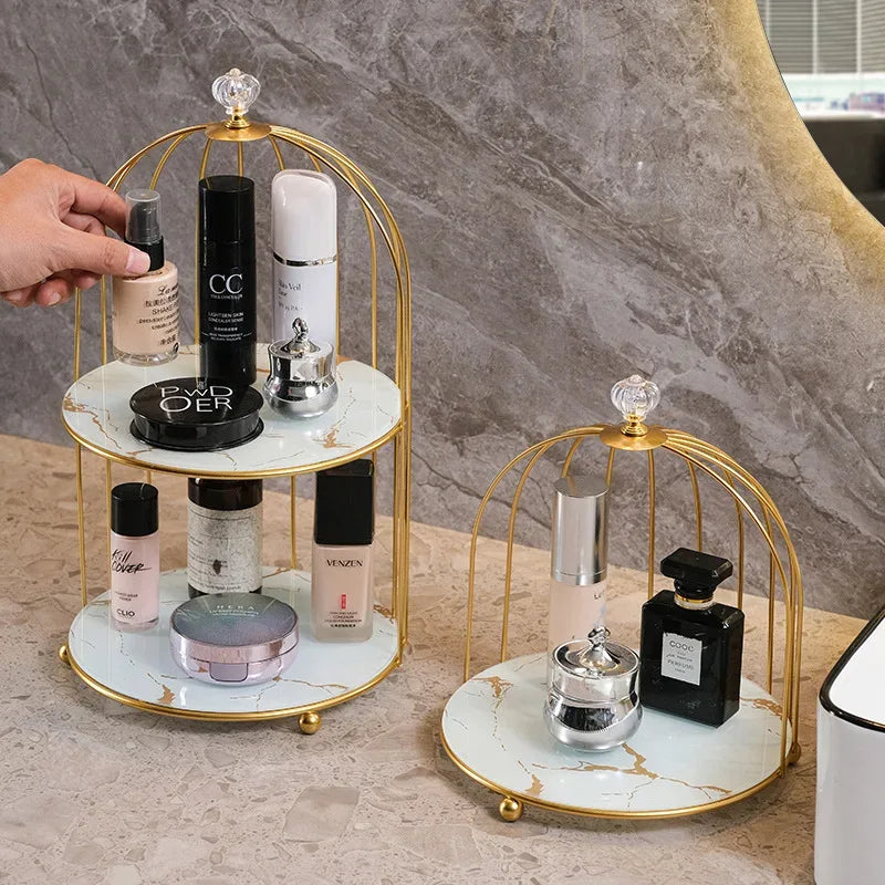 2 Tier Cosmetic Storage Rack with Elegant Design - Clarify.pk