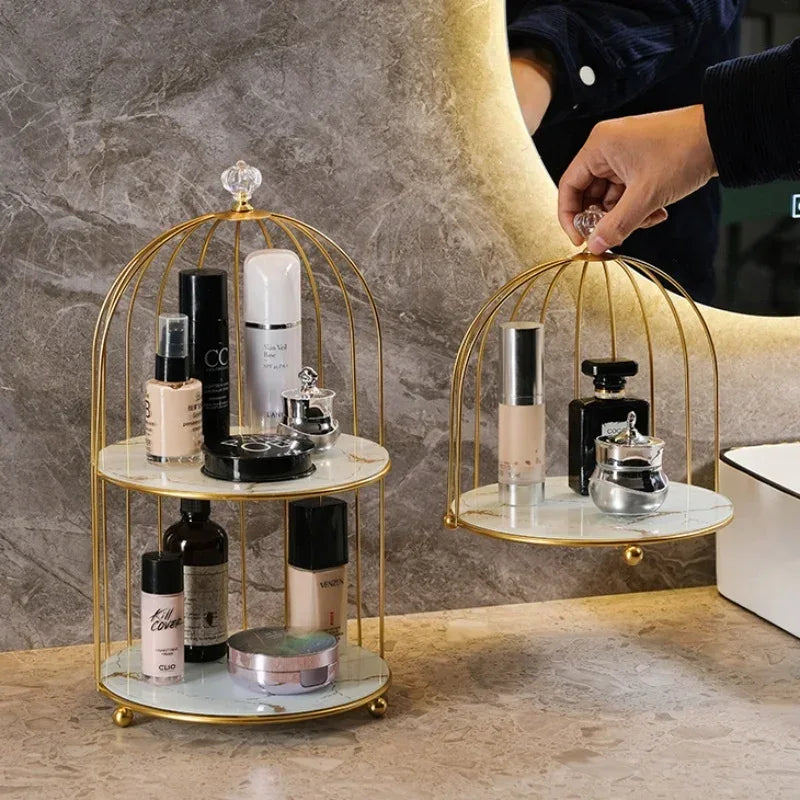 2 Tier Cosmetic Storage Rack with Elegant Design - Clarify.pk