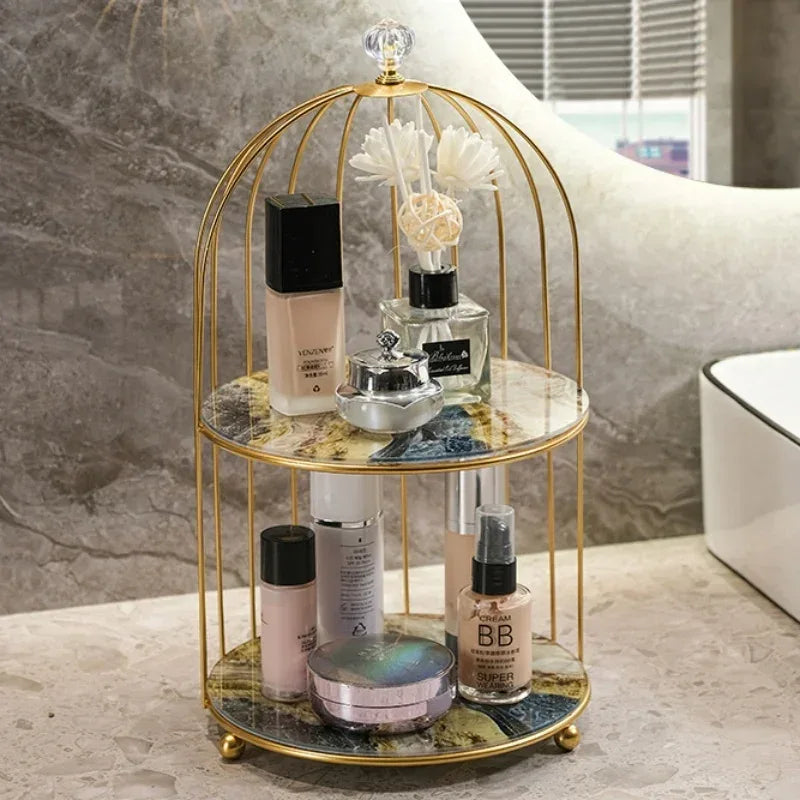 2 Tier Cosmetic Storage Rack with Elegant Design