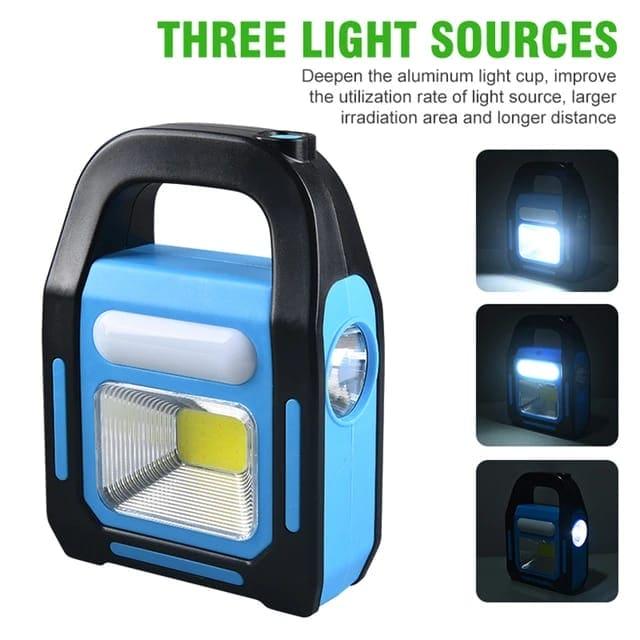 3 in 1 Solar Flashlight with Spotlight - Portable LED Light - Clarify.pk
