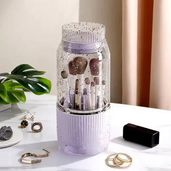 360 Degree Makeup Organizer with Brush Holder - Clarify.pk