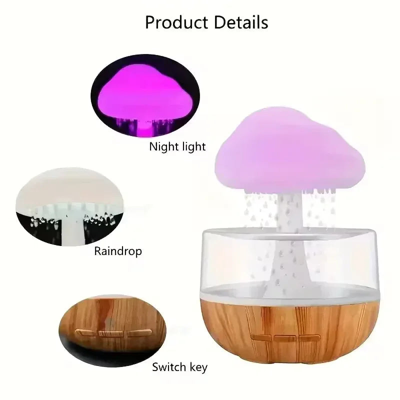 Colorful Mushroom Cloud Humidifier with LED Light