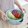 Double Layer Fruit and Vegetable Basket with Drain - Clarify.pk