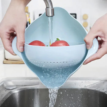 Double Layer Fruit and Vegetable Basket with Drain - Clarify.pk