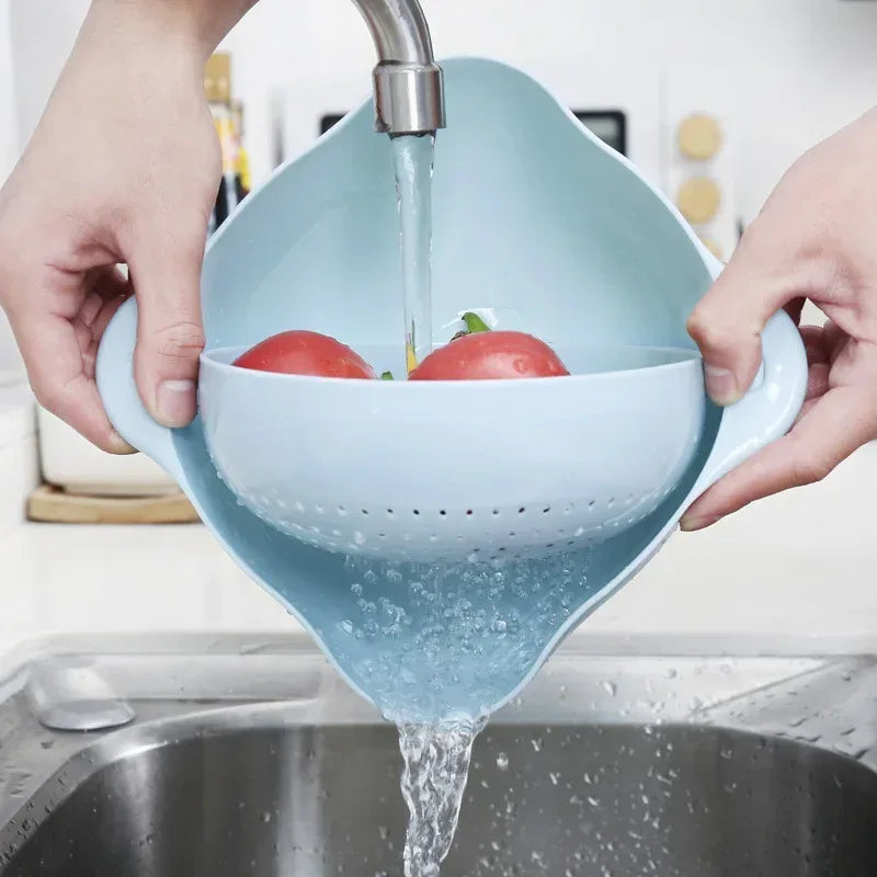 Double Layer Fruit and Vegetable Basket with Drain