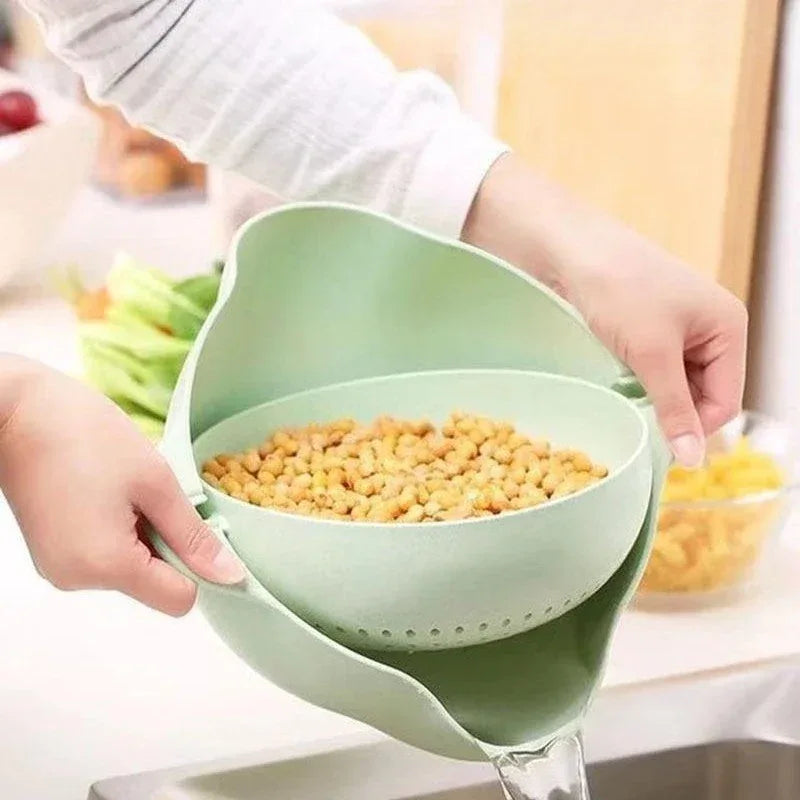 Double Layer Fruit and Vegetable Basket with Drain - Clarify.pk