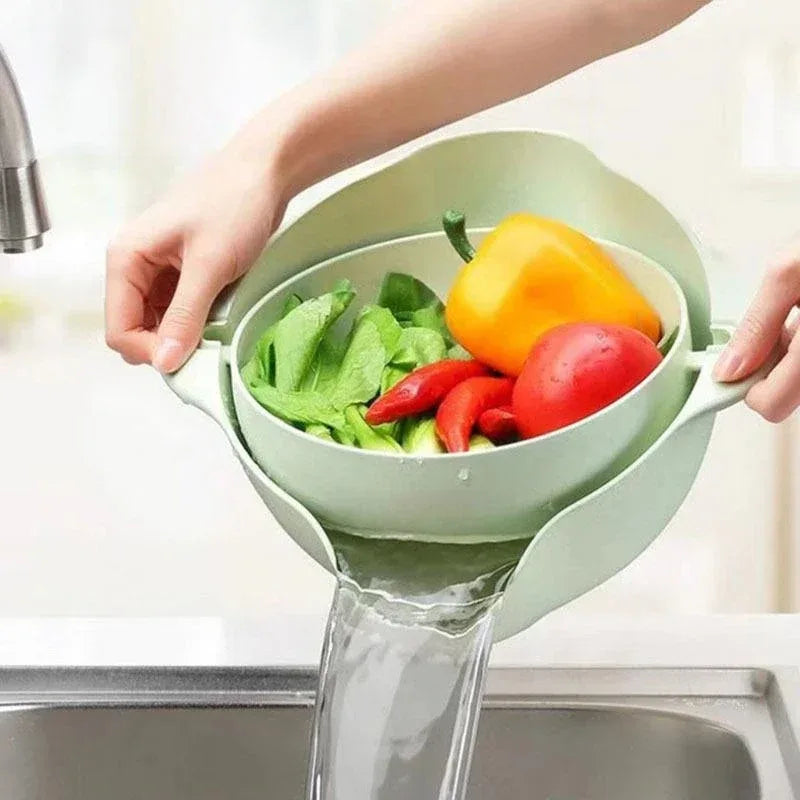 Double Layer Fruit and Vegetable Basket with Drain