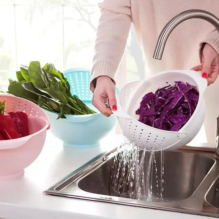 Double Layer Fruit and Vegetable Basket with Drain