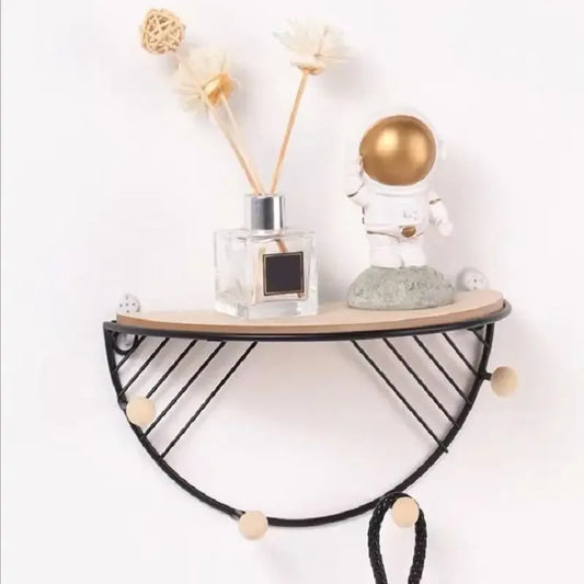 Floating Wall Shelf for Decor with Hooks - Clarify.pk