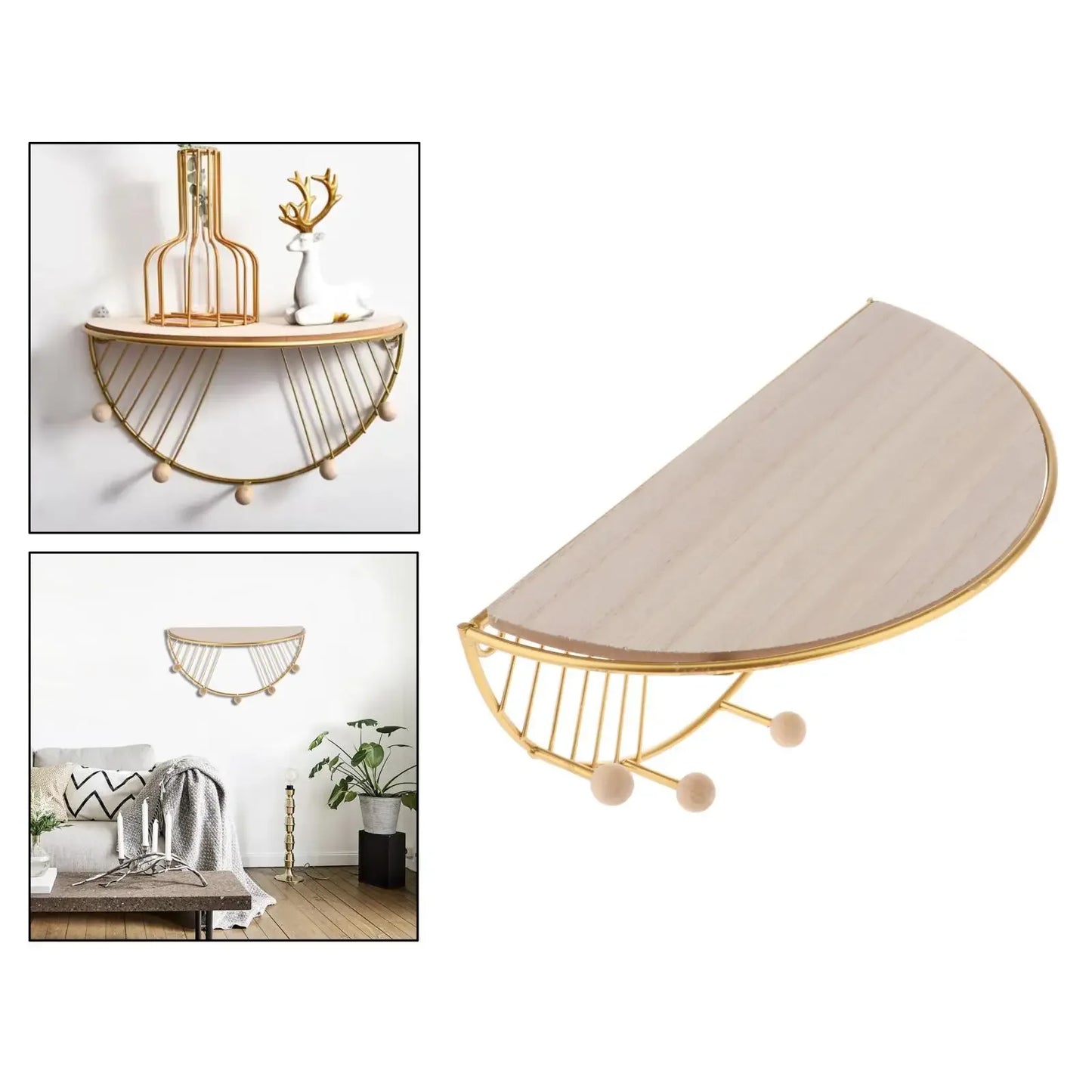 Floating Wall Shelf for Decor with Hooks - Clarify.pk