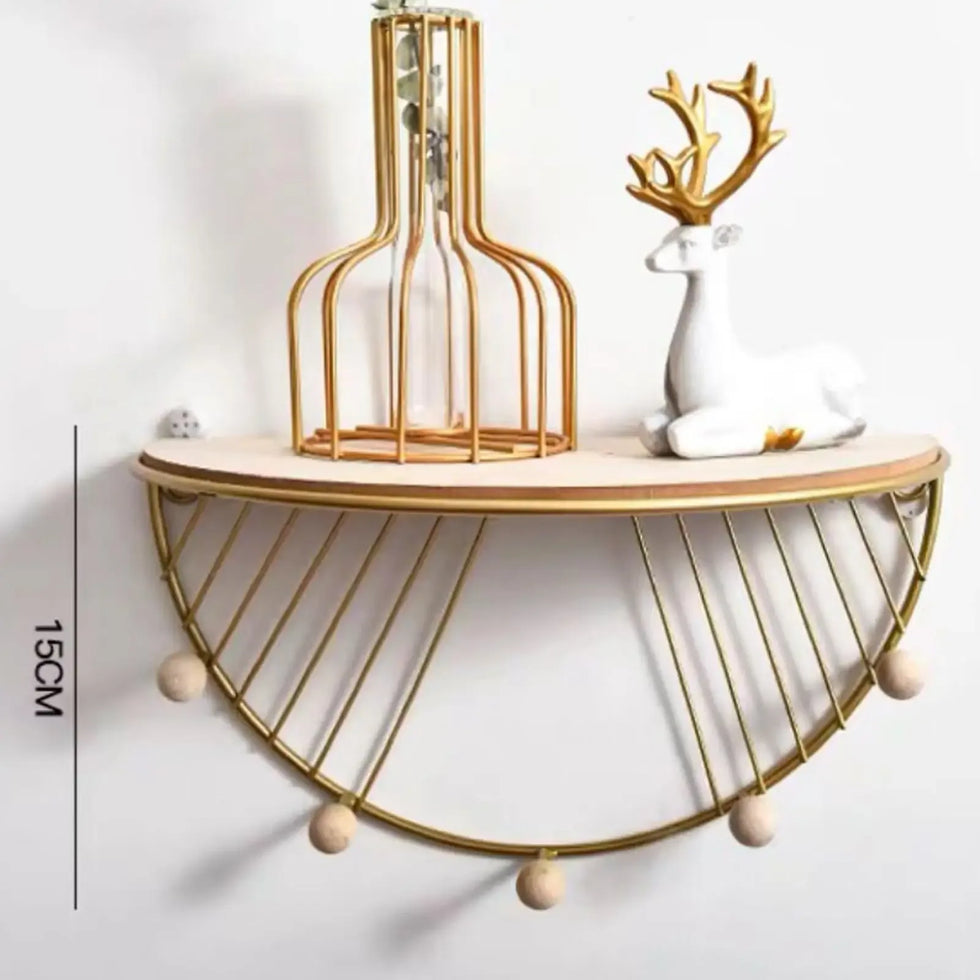 Floating Wall Shelf for Decor with Hooks