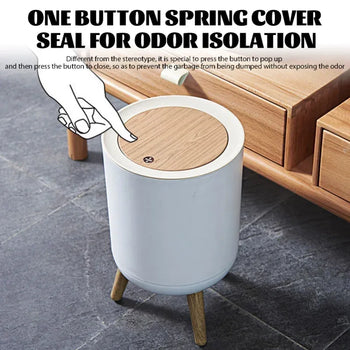 Modern Wooden Dustbin with Odor Seal - Clarify.pk