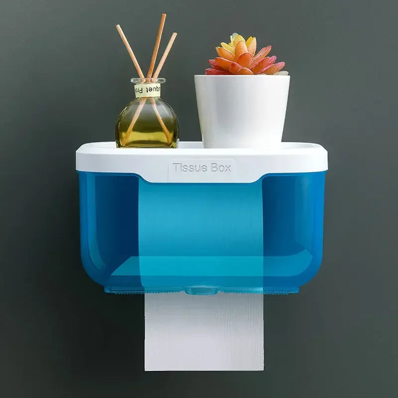 Wall Mounted Toilet Paper Holder with Storage Box