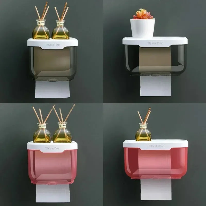 Wall Mounted Toilet Paper Holder with Storage Box - Clarify.pk