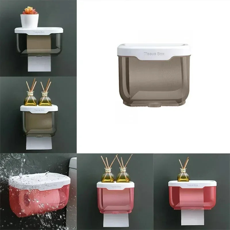 Wall Mounted Toilet Paper Holder with Storage Box - Clarify.pk
