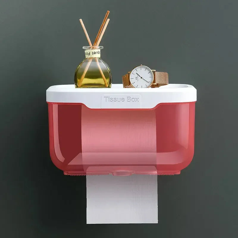 Wall Mounted Toilet Paper Holder with Storage Box
