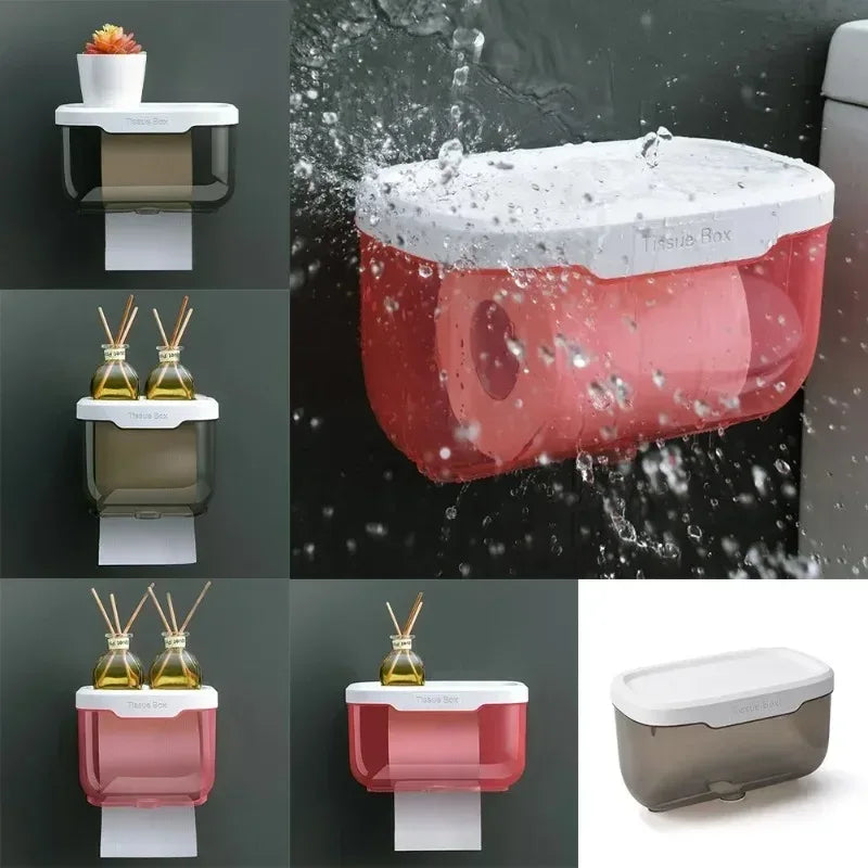 Wall Mounted Toilet Paper Holder with Storage Box