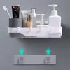 Wall-Mounted Bathroom Shelf with Storage Hooks - Clarify.pk