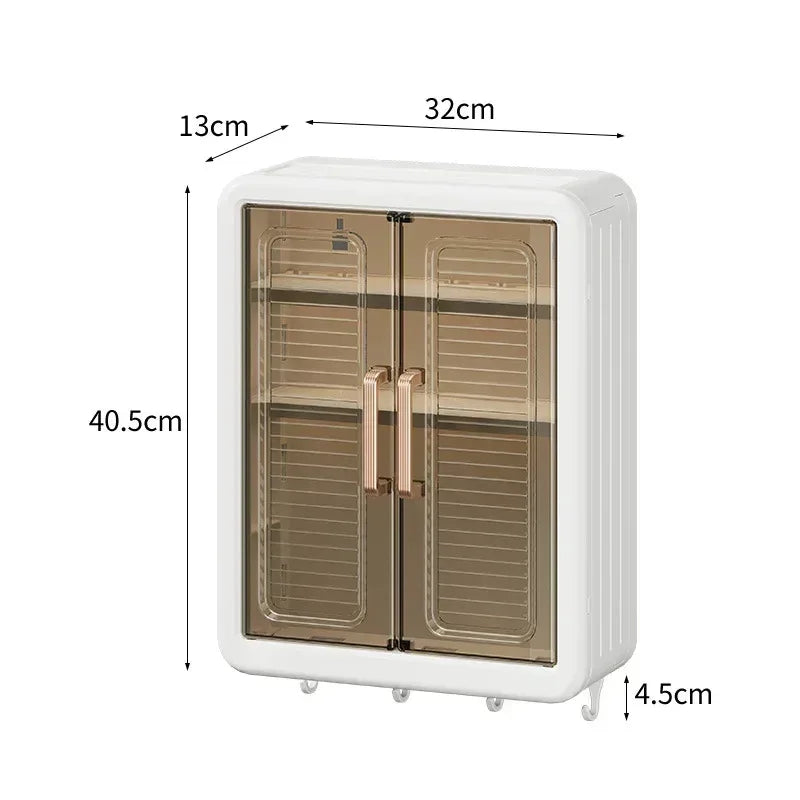 Wall Mounted Bathroom Storage Cabinet with Hooks - Clarify.pk