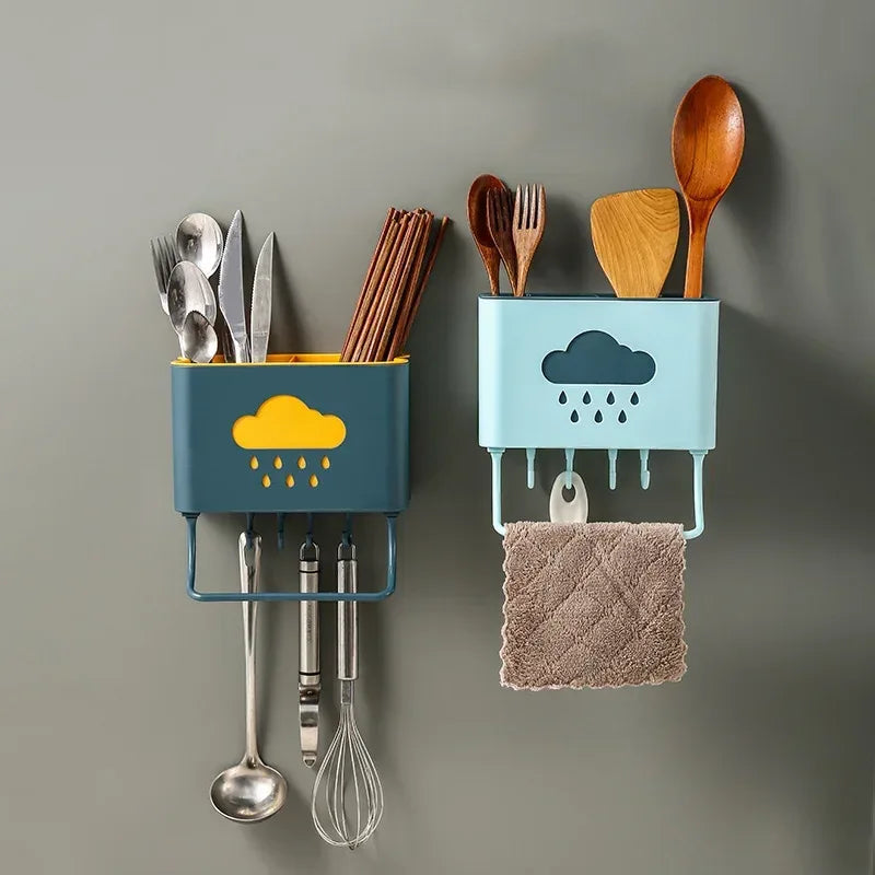 Wall Mounted Kitchen Organizer with Towel Rack - Clarify.pk