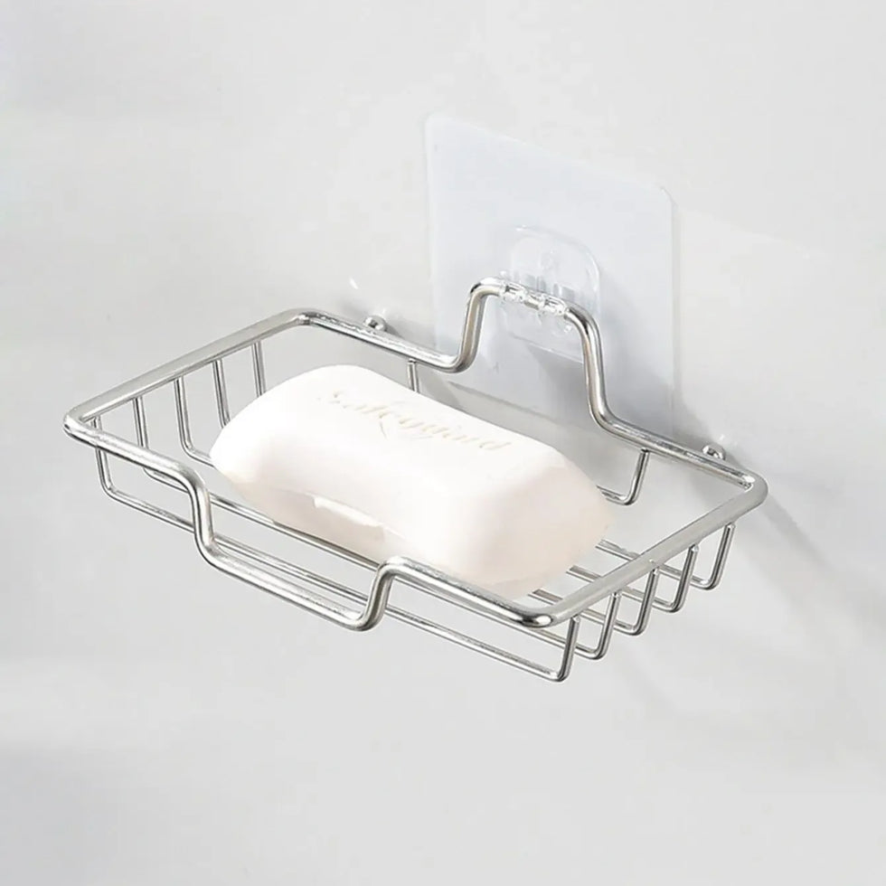 Wall Mounted Soap Holder - Stainless Steel Rack - Clarify.pk