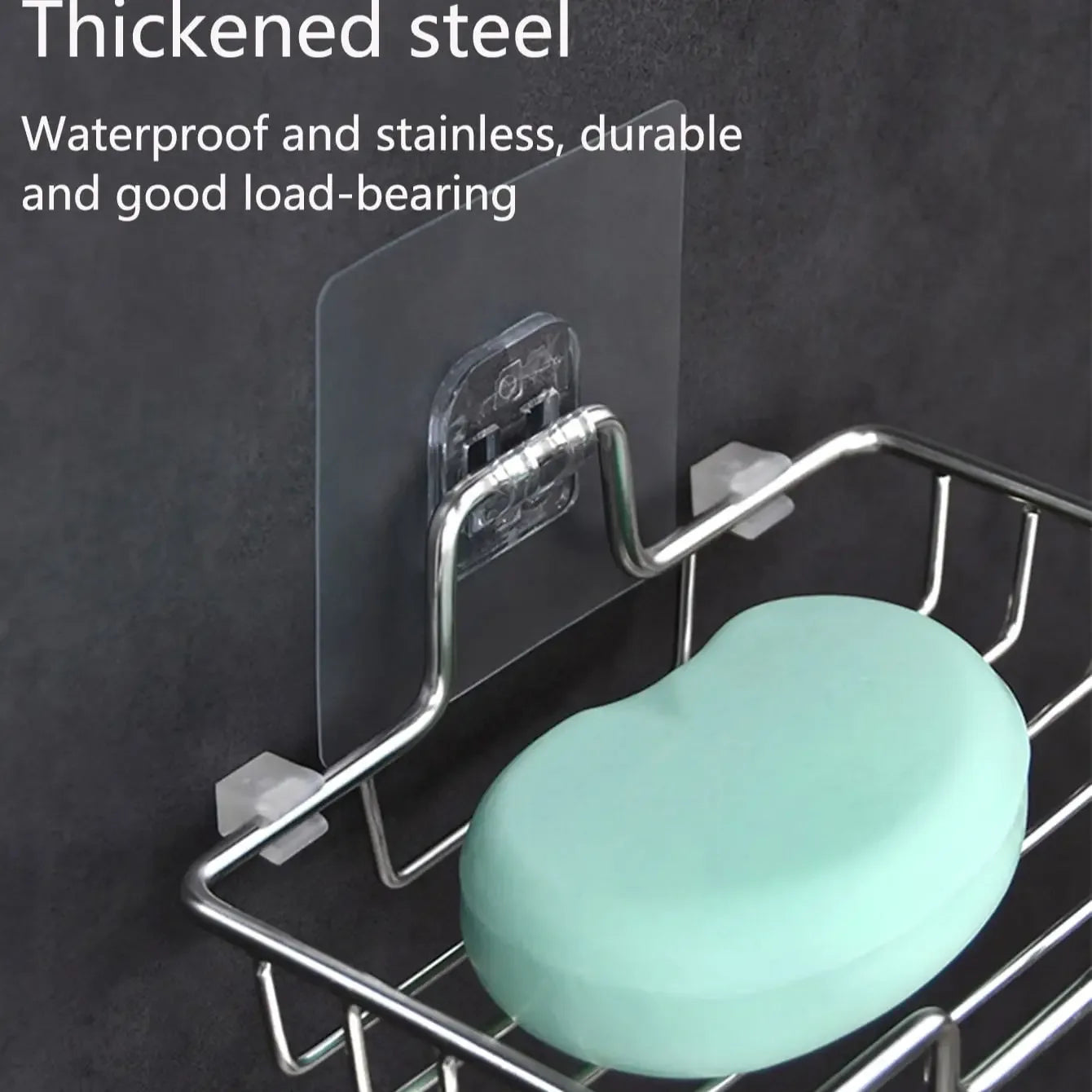 Wall Mounted Soap Holder - Stainless Steel Rack - Clarify.pk