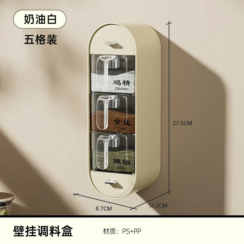 Wall Mounted Spice Box with Removable Containers (Each )