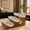 Walnut-Finish 3-Tier Clear Tray Serving Stand