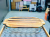 Walnut Wood Lid Glass Serving Dish – 3 Sizes