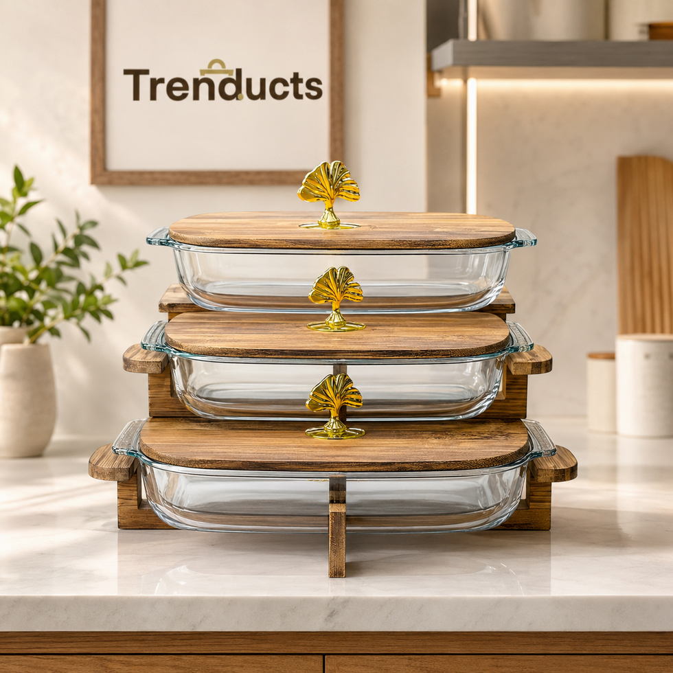 Walnut Wood Rectangular Serving Dish with Stand