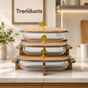 Walnut Wood Rectangular Serving Dish with Stand