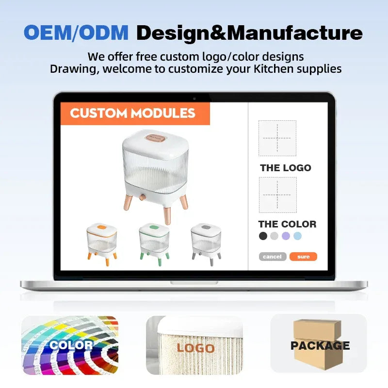 Automatic Grain Dispenser for Kitchen - 10kg Premium Dispenser - Clarify.pk