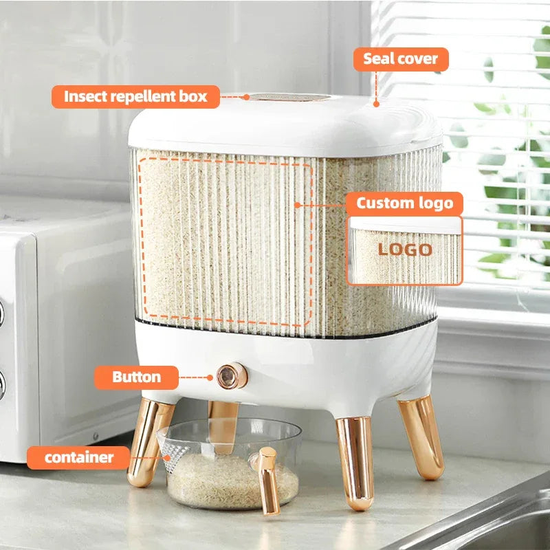 Automatic Grain Dispenser for Kitchen - 10kg Premium Dispenser
