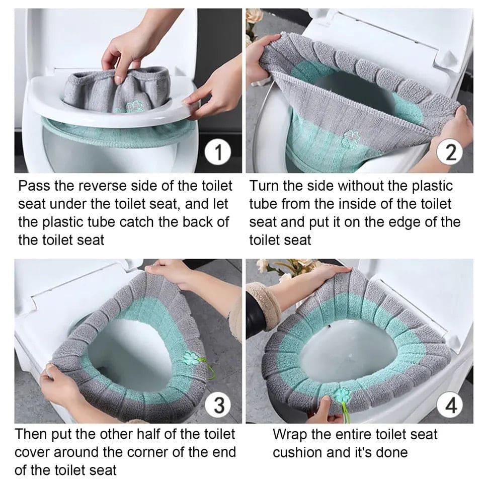 Washable Toilet Seat Cover for Easy Cleaning and Comfortable Stretching - Clarify.pk