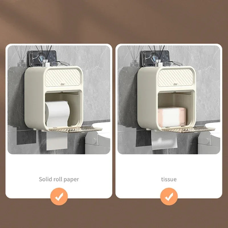 Waterproof Bathroom Tissue Box with Storage - Clarify.pk