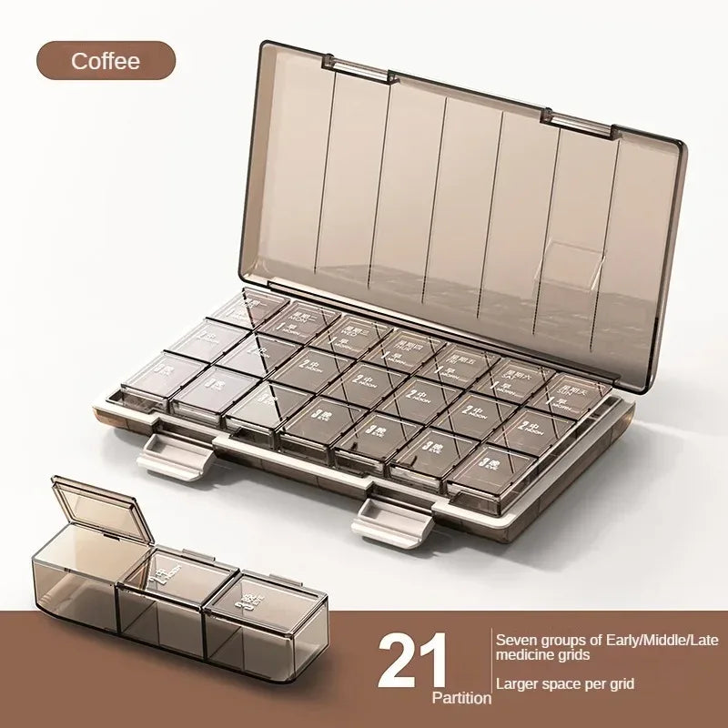 Weekly Pill Organizer Box with Splitter Case - Clarify.pk