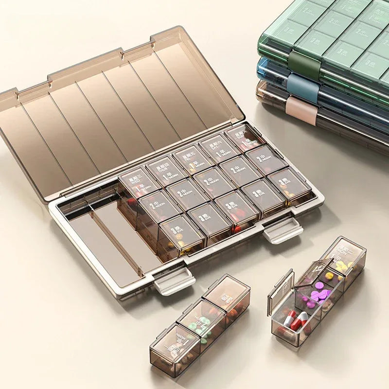 Weekly Pill Organizer Box with Splitter Case