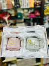 White and Pink Ceramic Mugs Set with Gold Print - Clarify.pk